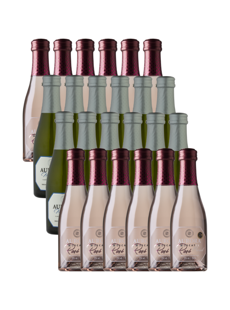 Box Tancini Mini Espumantes Moscatel Branco e Rosé 187ml – 24 Unidades