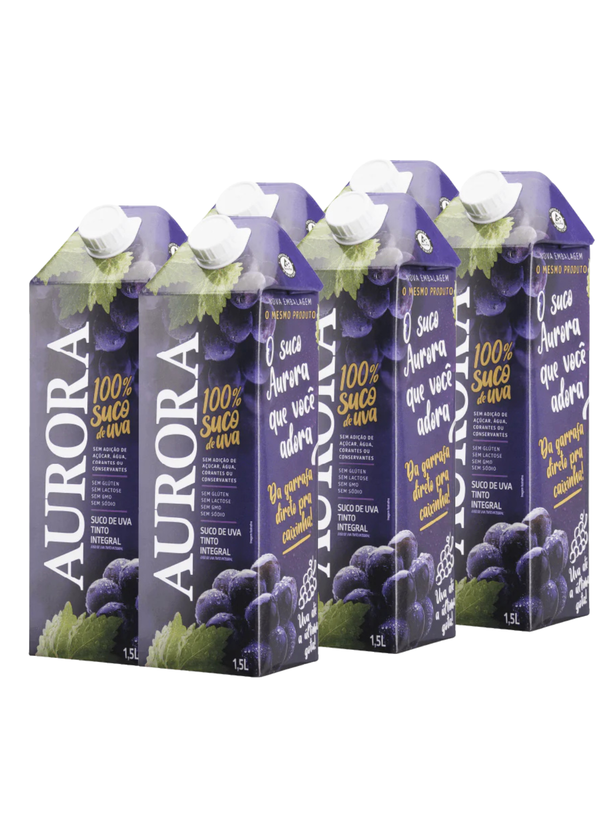 Kit Suco Tancini Integral de Uva Tinto Tetra Pak 1,5L com 6 unidades