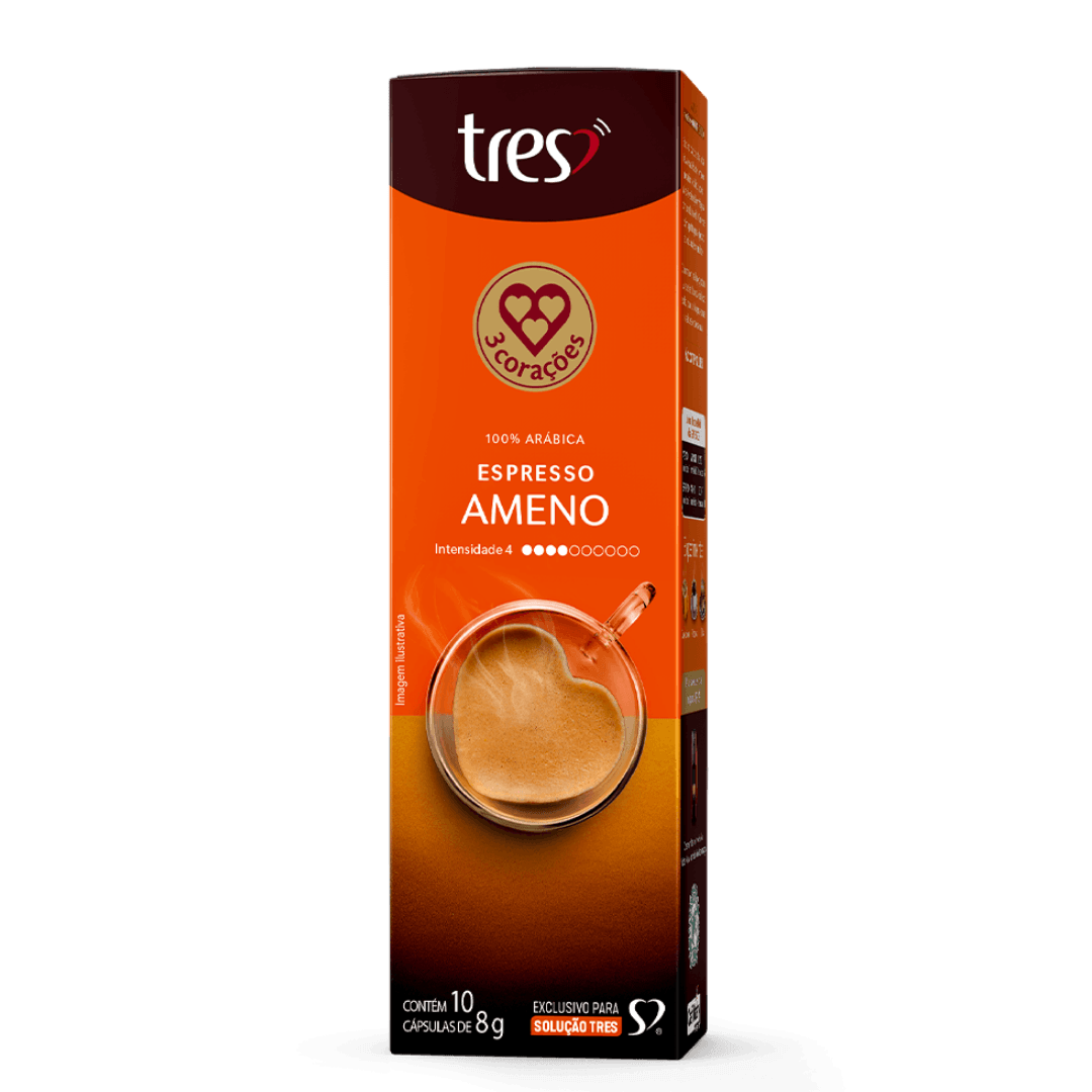 Capsula Tres Café Espresso Ameno 3 Corações 10 unid