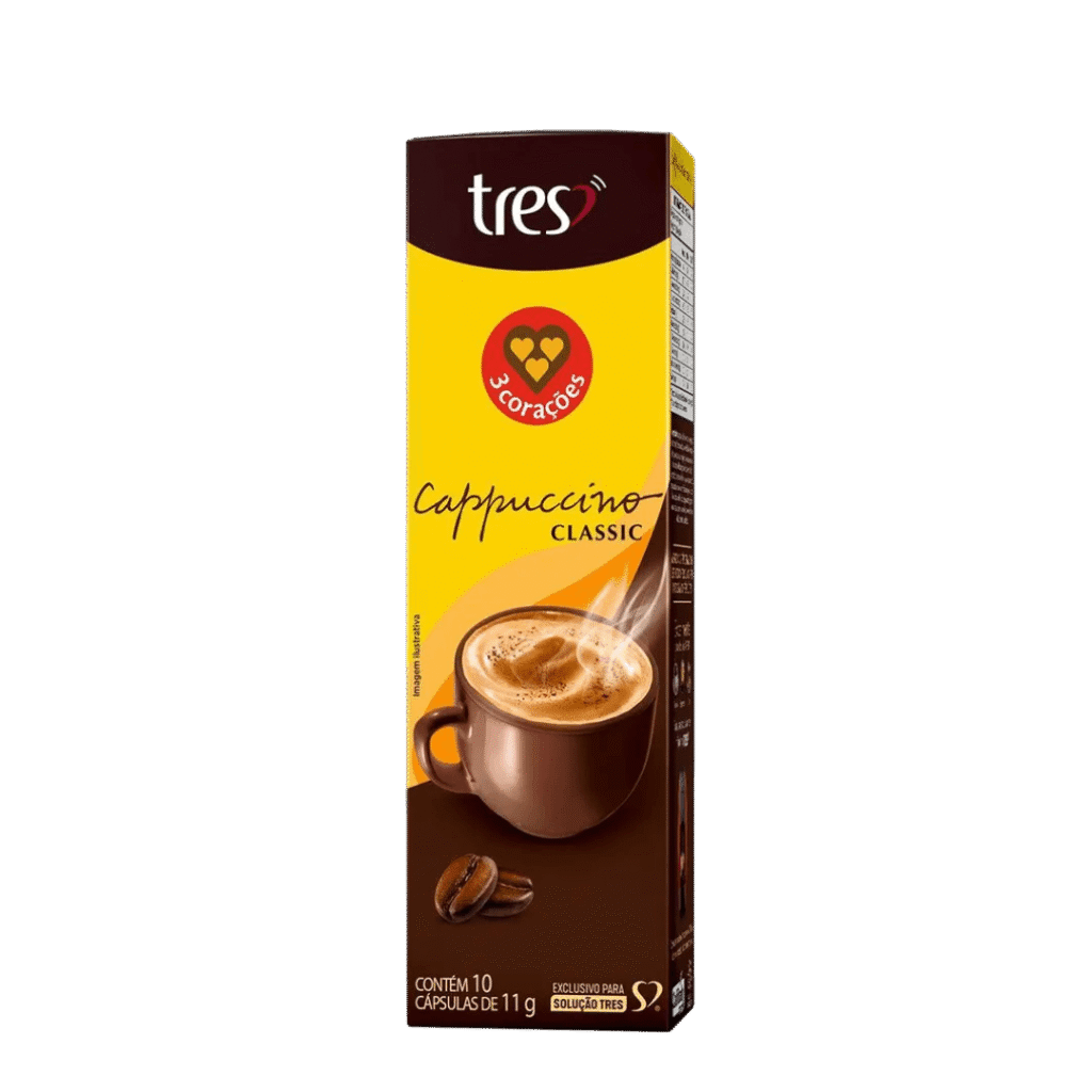Capsula Tres  Cappuccino Classic 3 Corações com 10 Cápsulas