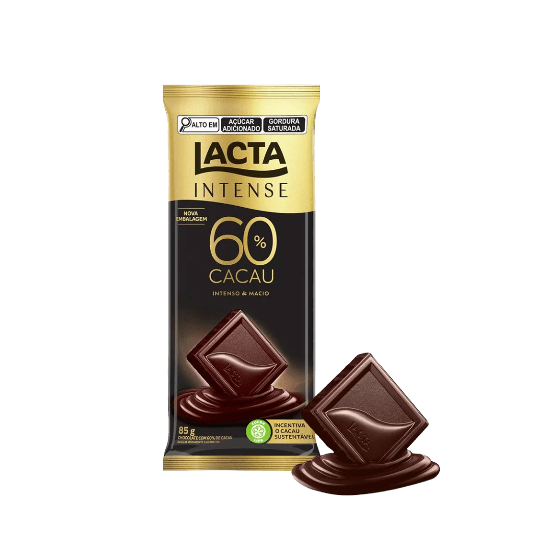 Chocolate Lacta Intense 60% Cacau Original Intenso e Macio 85g