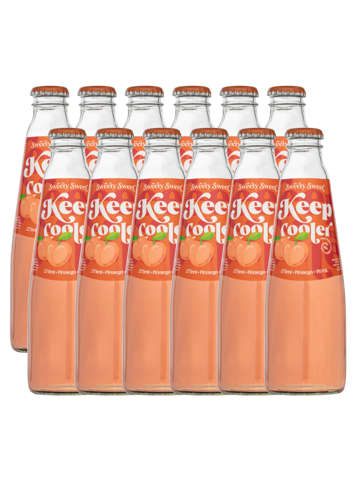 Kit Keep Cooler Pêssego Garrafa com 12 unidades