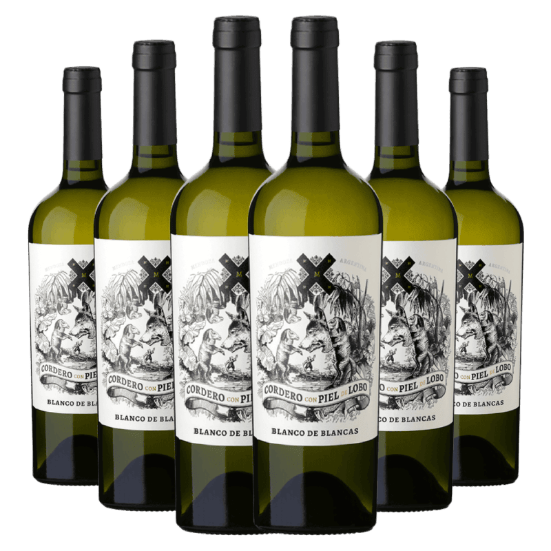 Kit 6 Garrafas Cordero com Piel de Lobo Blanco de Blancas