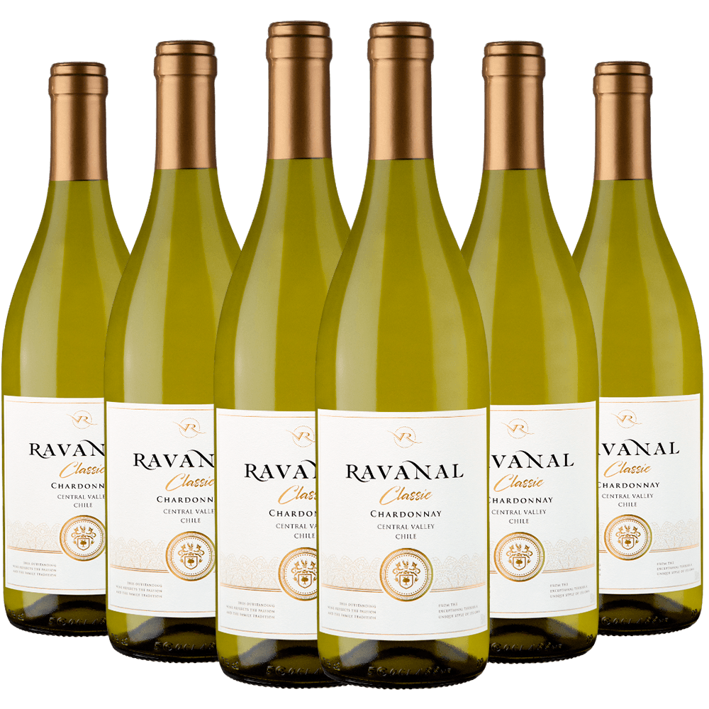 Kit Vinho Ravanal Chardonnay Com 6 Garrafas