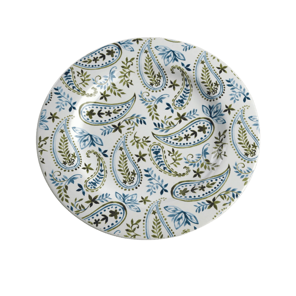 Prato para Lanche ACasa Paisley Stoneware 21cm