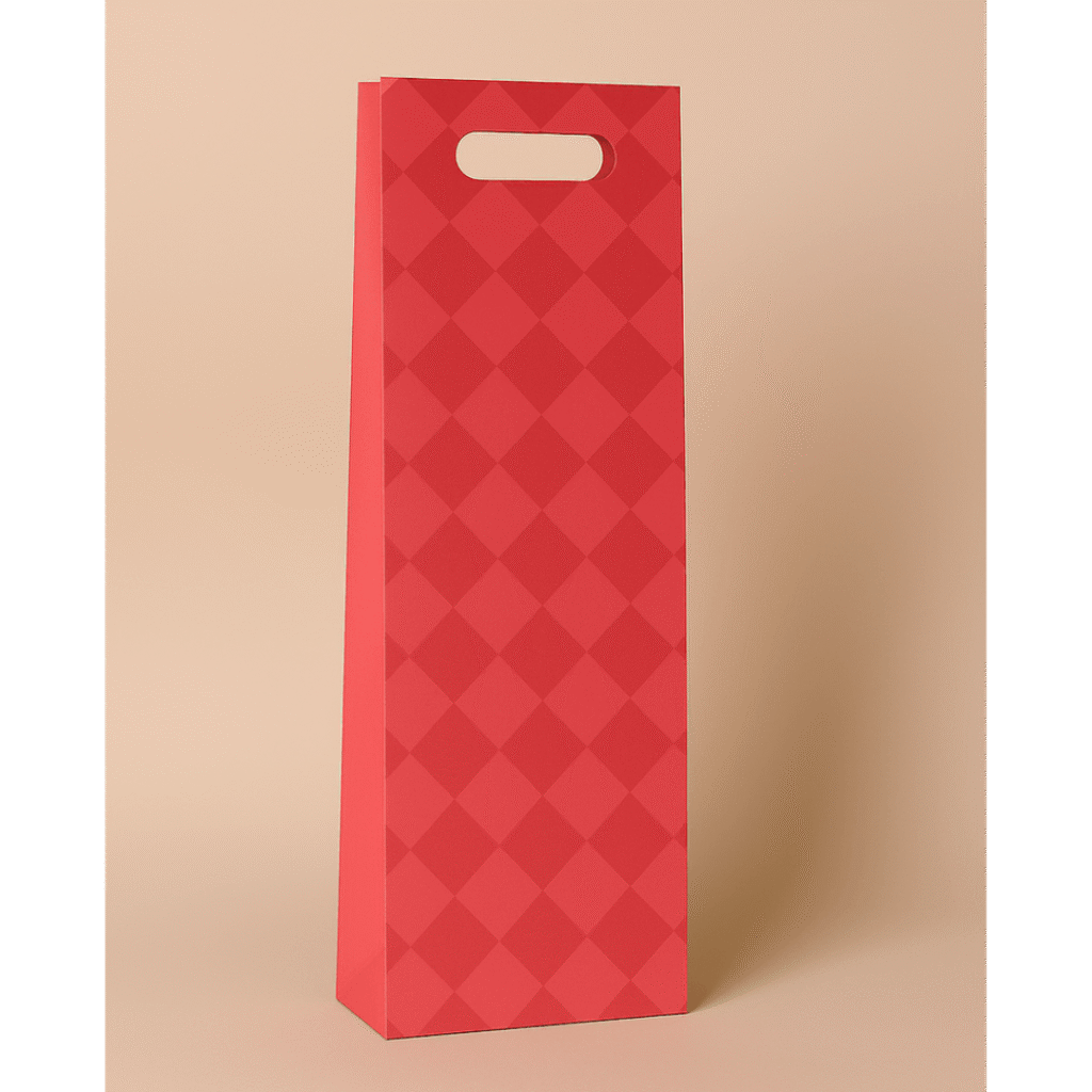 Sacola para Vinho ACasa Check Papel 32x12cm
